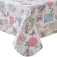 thumbnail image 2 of Newbridge Bella Rose Floral and Bird Postcard Print 60 x 84 inch Rectangle Vinyl Flannel Backed Tablecloth, 2 of 7