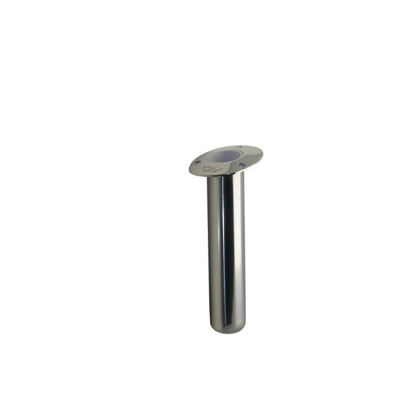 C.E. Smith Fishing Rod Holder 53681CA Use To Hold Fishing Rod; Flush Mount; Cradle Type Hold; Stainless Steel; 10-1/2 Inch Length Tube; 1-7/8 Inch Inner Diameter; 15 Degree Rod Holder