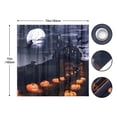 thumbnail image 4 of Horror Halloween Shower Curtain Set Scary Pumpkin Full Moon Castle Witch Halloween Bathroom Decors with Hooks 72"x72", 4 of 7