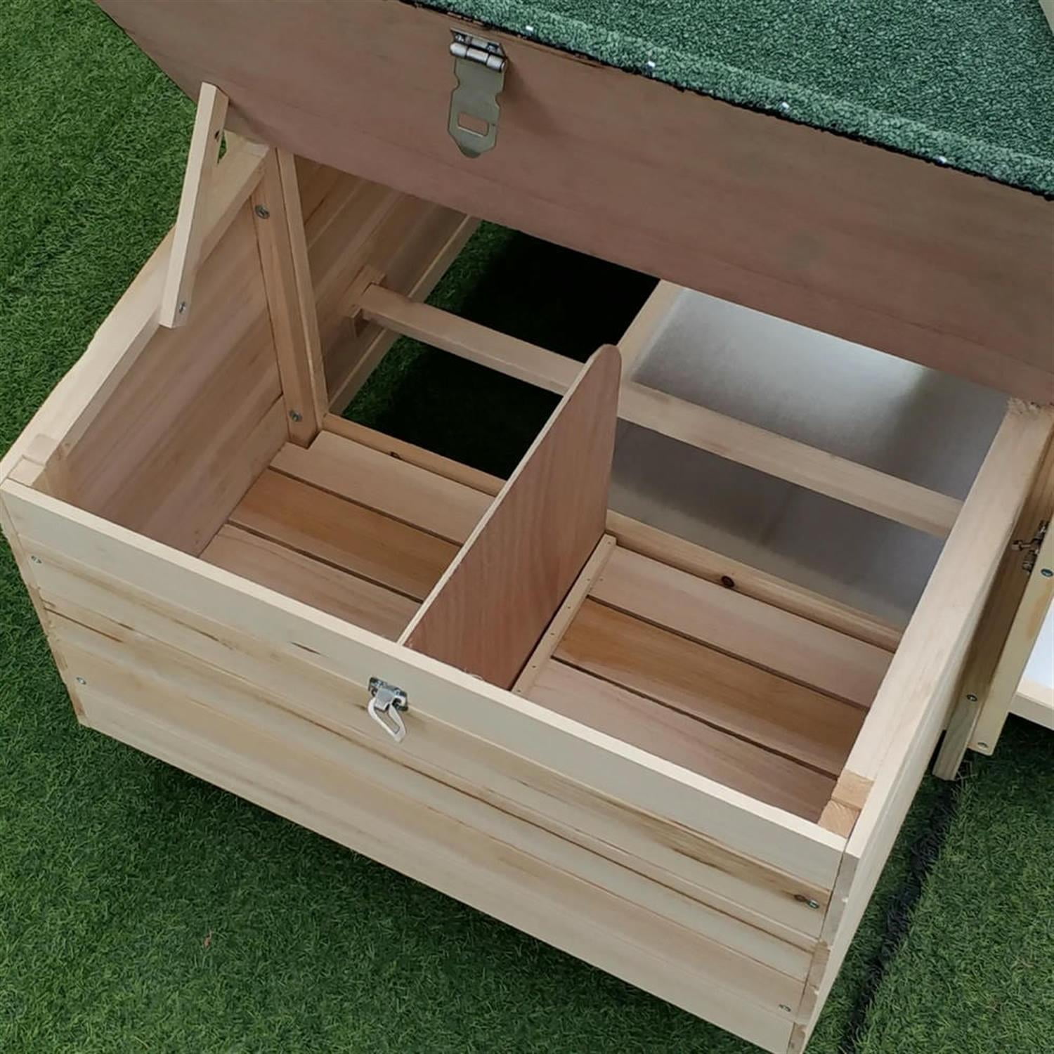 Demi Bonn 77" Wooden Chicken Coop with Nesting Box, Runs, Pull-out Tray, Outdoor Hen House for 2-4 Chickens, Large Rabbit Hutch, Beige