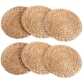 thumbnail image 1 of Juego de 4 manteles individuales redondos de ratán trenzado de hierba acuática natural . Levamdar  DCF281-3, 1 of 6