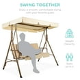 thumbnail image 3 of Best Choice Products 2-Person Outdoor Large Convertible Canopy Swing Glider Lounge Chair w/ Removable Cushions - Beige, 3 of 8
