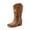 BROWN, variant on BURUDANI Girls Mid-Calf Cowboy Boots Square Toe Western Boots with Low Heel for Little & Big Kids