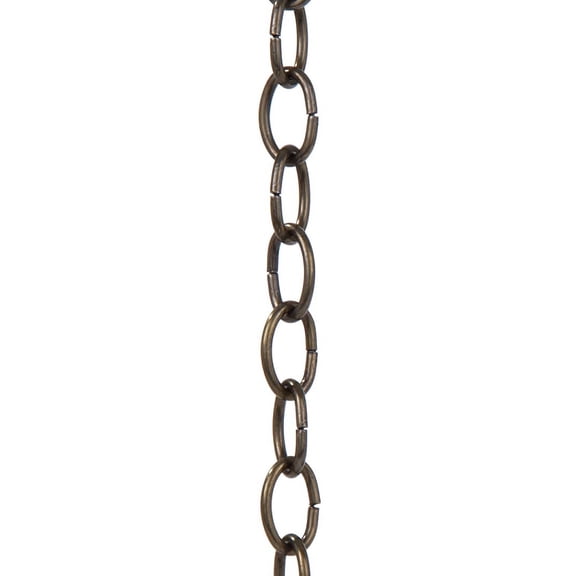 B&P Lamp® Baby Oval Steel Chain, 3/4 Inch by 5/8 Inch Links, Antique Brass