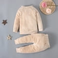 thumbnail image 4 of Odeerbi Toddler Sweatshirt Children Autumn Winter Solid Color 2025 Long Sleeved Sweater Trousers Two Piece Children Clothing Khaki, 4 of 9