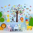 thumbnail image 3 of Tz-animal5Pegatinas de pared de animales, decoración de búho, león, elefante, mono, cebra, mariposa, árbol, decoración de pared artesanal, decoración de guardería, decoración del h, 3 of 5