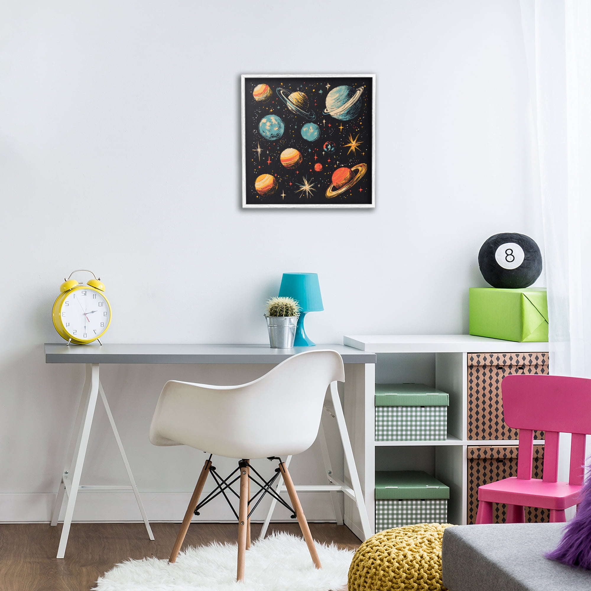 Stupell Industries Colorful Retro Planets White Framed Giclee Art, design by Creative Studio