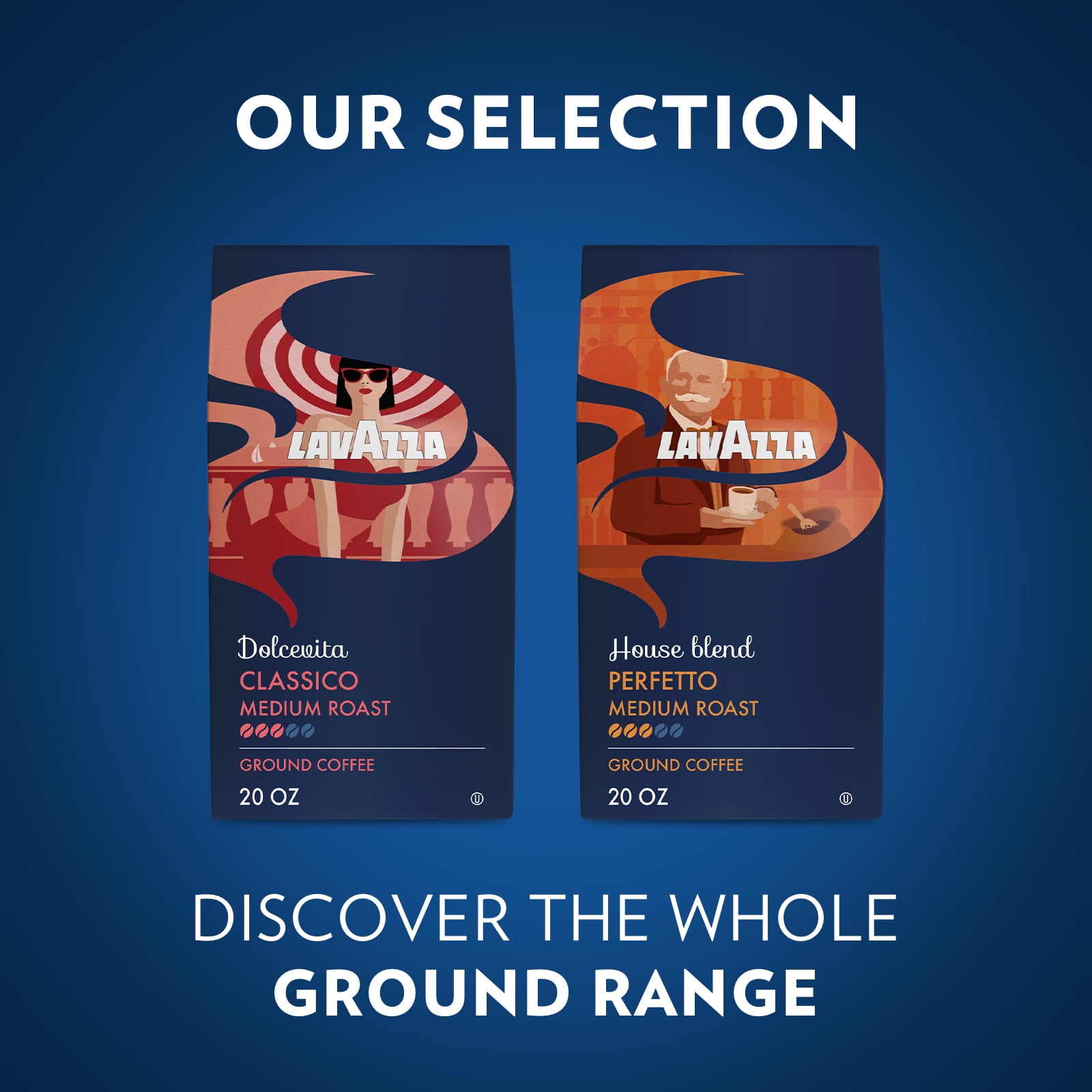 Lavazza House Blend Perfetto Ground Coffee, Medium Roast, 100% Arabica, 20 oz Bag (pack of 6)