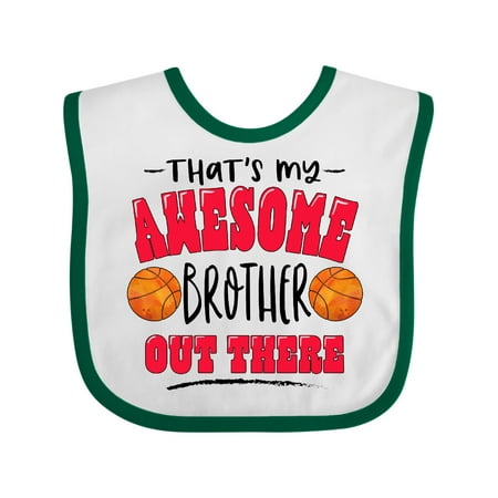 

Inktastic That s My Awesome Brother Out There with Basketballs Gift Baby Boy or Baby Girl Bib