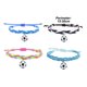 thumbnail image 2 of Pulsera de la amistad de 4 piezas con colgante de fútbol Tejido colorido ajustable para mujer y hombre, 2 of 5
