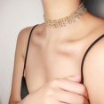 thumbnail image 3 of Savlot Womens Mesh Sequin Choker Gold Silver Crystal Necklace Fashion Jewellery, 3 of 5