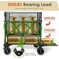 thumbnail image 6 of PNKKODW 550L XXL Foldable Double Decker Wagon, 550LBS, 360° Handle, Heavy Duty, Olive Green, 6 of 9