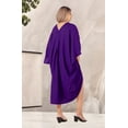 thumbnail image 3 of HAPPY BAY Women's Viscose Summer Button Closure Beachwear Duster Cardigan Beach Kimono 3X-4X Violet, Solid, 3 of 5