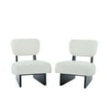 thumbnail image 5 of Set of 2 Modern Beige Lounge Chair Set with Polyester Upholstery & Sturdy Black Wood Base - Ergonomic Comfort Design for Living Room Bedroom or Office Use, 5 of 9