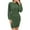 Green, variant on IROINNID Rollbacks Long Sleeve Dress for Women Wedding Guest Dresses Thigh-Length Cocktail Dress Round Neck Long Sleeve Lace Up Pleated Design Solid Color Dress,Gray