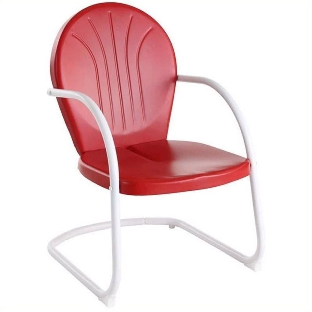 Pemberley Row Steel Red Chair UV Resistant 34.5" H x 21" W x 28.5" D Easy To Assemble