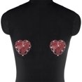 thumbnail image 6 of Womens Heart Rhinestones Nipple Covers Reusable Adhesive Pasties Raves Party Breast Petals Sticky Bras Nipple Stickers, 6 of 9