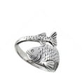 thumbnail image 4 of Oxidized Detailed Fish Wrap Animal Ring .925 Sterling Silver Band Jewelry Female Male Unisex Size 6, 4 of 4