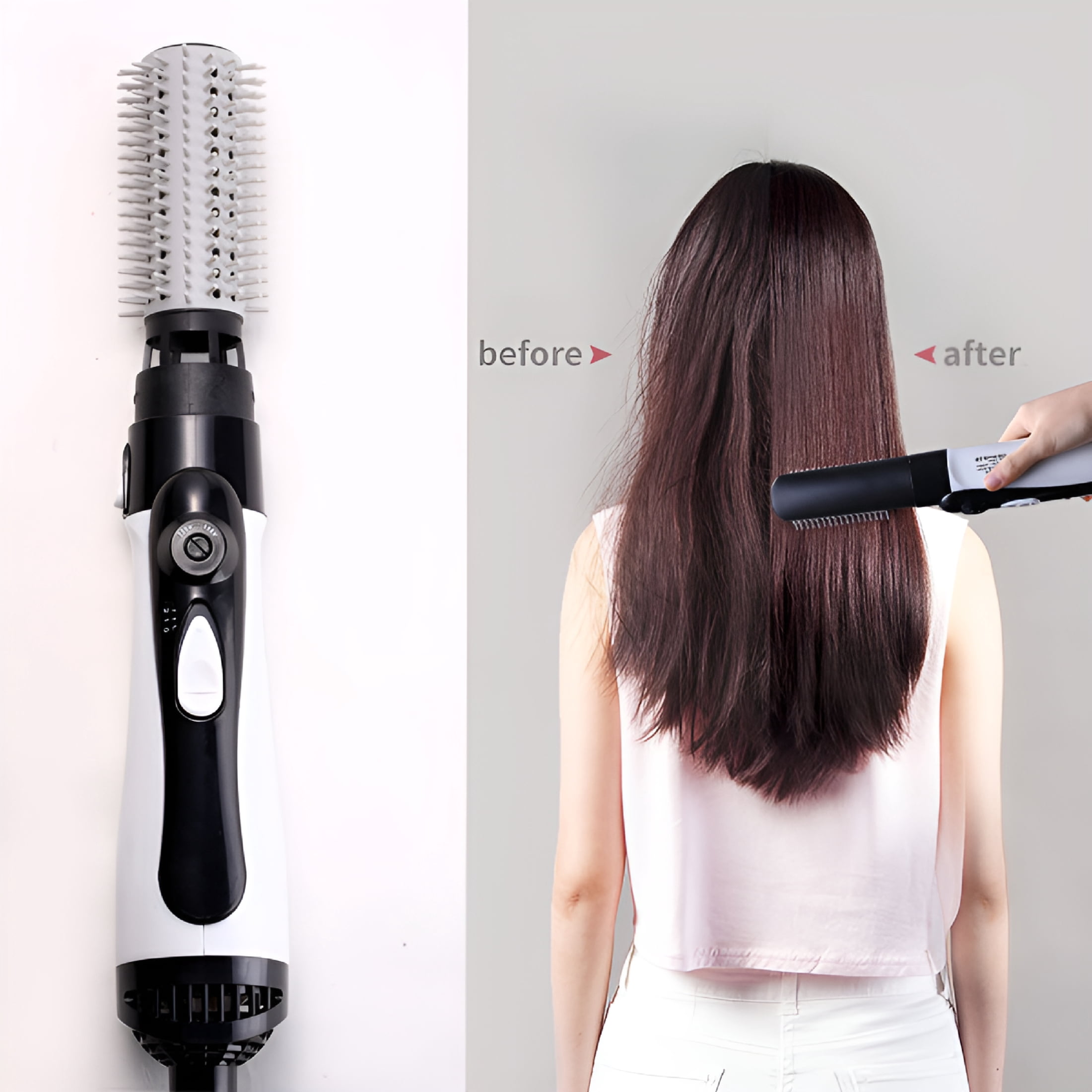 BPPEG 3-In-1 Rotating Round Hot Air Spin Brush Set with 2 Detachable Curling Brushes