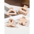 thumbnail image 1 of 5 pinzas para el pelo con forma de flor pequeña para mujeres y niñas, pinzas de mandíbula rectangulares mate, pasadores semicirculares para cabello fino, 1 of 5