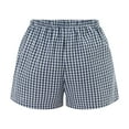 thumbnail image 4 of Women's Shorts Shorts Cute Soft Plaid Print Button Front Pajama Bottoms Shorts Sleepwear, 4 of 4