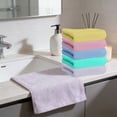 thumbnail image 1 of Pack de 5 toallas de algodón – paños suaves y sin pelusa, toallas de baño súper absorbentes de 12x12 para el baño, baño, ducha, gimnasio y viajes – Azul, Verde Amarillo Blanco Rosa, 1 of 6