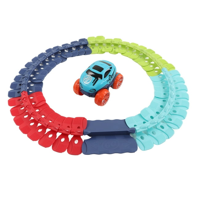 Vehicle Track Playset Toy, Exercise Coordination Free Twist Car Race Track Playset Easy Assemble For Home Use 46pcs