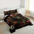 thumbnail image 4 of Manfei 3D Black Crow Queen Comforter Set, Vintage Western Flower Floral Bedding Sets, Teens Kids Adult Reversible Bedding Comforter Set, Super Cozy Room Decor, 3-Piece, 4 of 9