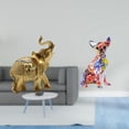thumbnail image 2 of CoudarTitie Elephant Puppy Resin Art Sculpture Multicolor Animal Figurine Decorative Ornament for Shelf Bedroom Desk Living Room Home Decoration, 2 of 8