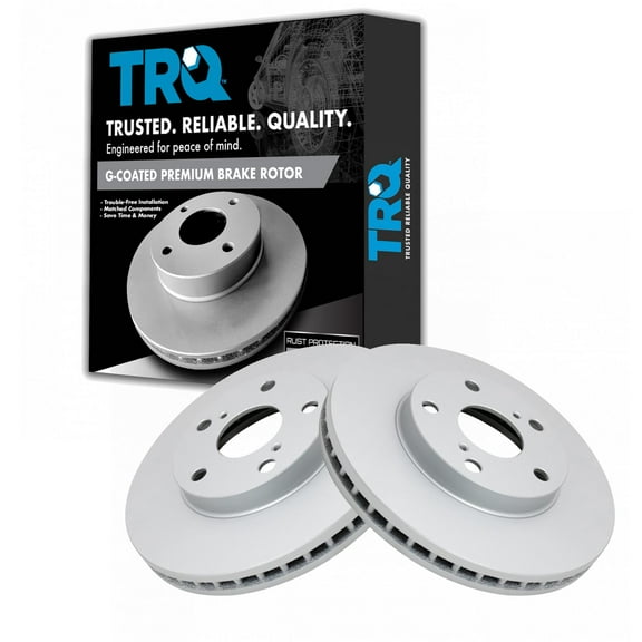 TRQ Front Brake Rotors Set Vented Premium G-Coated Fits Select 1992-2001 Lexus ES300 1995-2004 Toyota Avalon 1992-2006 Camry 1998-2003 Sienna 1999-2003 Solara