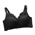 thumbnail image 2 of WREESH Push-Up Bra Adaptive Bra Women No Underwire Bras Printed Gathered Middle Button Breathable Underwear Daily Bra Underwear Black, 2 of 4