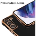 thumbnail image 2 of for Samsung Galaxy S21 5G Case Luxury Plating Edge Case Cover Slim Lightweight Glossy Bling Phone Case Soft TPU Shockproof Bumper Case Electroplated Case,Black, 2 of 10