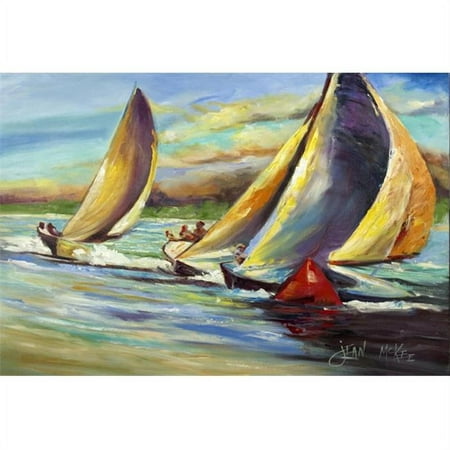 

Caroline s Treasures JMK1057PLMT Knost Regatta Pass Christian Sailboats Fabric Placemat Multicolor