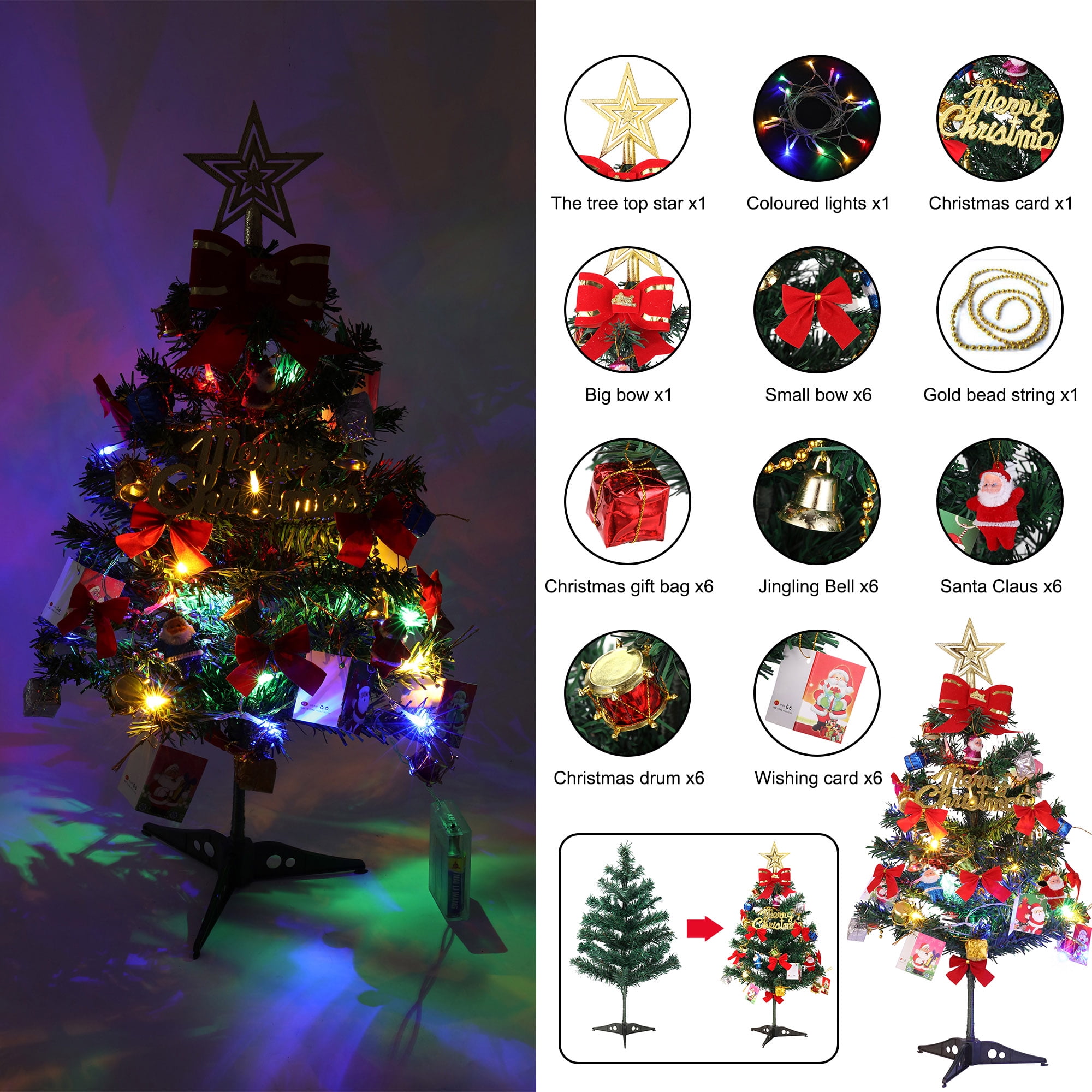 Mini Desktop Christmas Tree Decoration for Holiday Home Office