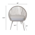 thumbnail image 4 of Home Aesthetics  3-Piece Patio Table Chairs Bistro Set, Grey, Outdoor All, 4 of 8