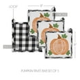 thumbnail image 4 of VHC Brands Annie Black Check Pumpkin Seasonal Fall Autumn Thanksgiving Halloween Table Decor for Kitchen Dining Room Party Gifts, Trivet 8x8 - Set of 3, 4 of 4