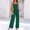 Green, variant on Women Casual 1 Piece Jumpsuit Summer Smocked Top Adjustable Strap Jumper with Pocket Ruched Wide Leg Long Pant Playsuit, Black, M
