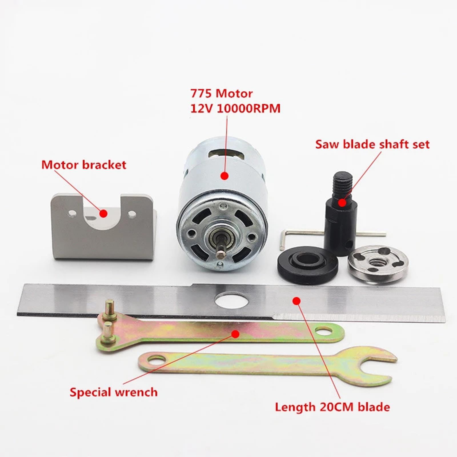 Ximing 775 Motor Mini Grass Cutting Machine Garden Mowing Tools 5mm Shaft Accessory Silver 20cmx3cm