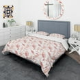 thumbnail image 3 of Designart 'Pink Fishes Pattern' Mid-Century Modern Duvet Cover Set, 3 of 4