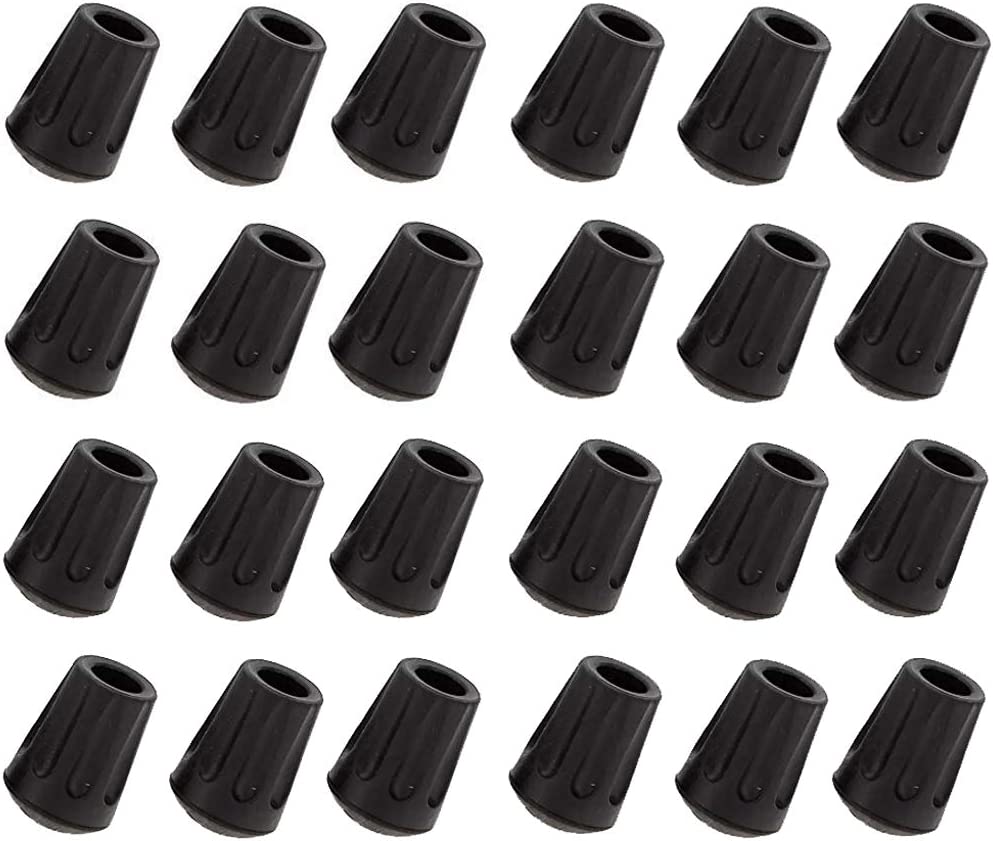 24 Pack Trekking Pole Tips, Durable Hiking Poles Replacement Rubber