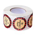 thumbnail image 4 of tredstone Decoration Label Sticker Festive Topic Red Grid Gift Box Sticker Kraft Paper Merry Christmas Slogan Decorative Sticker Roll for Festival Christmas Gift, 4 of 9