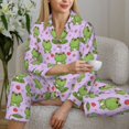 thumbnail image 6 of Balery Happy Frogs1 Pattern Pajama Sets for Women Long Sleeve 2 Piece Sleepwear Loungewear Sets Soft PJ's with Pockets Long Sleeve Comfy Pj Sets-Large, 6 of 7