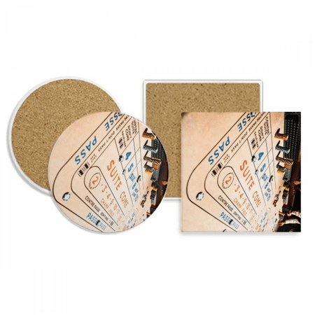 

Chip Gambling Game Photo Coaster Cup Mug Holder Absorbent Stone Cork Base Set