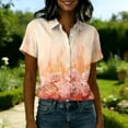 thumbnail image 5 of Women Hawaiian V Neck Shirt Soft Cool Summer Hawaii Tshirts Beach Tropic Print Button up Tops Floral Short Sleeve Tops, 5 of 5