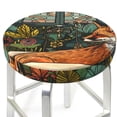 thumbnail image 3 of Fotbe Fox Bathtub Floral Art Stool Covers Round,Waterproof Round Bar Stool Covers Bar Chair Covers Washable Stool Cushion Slipcover for 12-14 Inch Chair-13 inch, 3 of 7