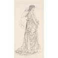 thumbnail image 3 of Sir Edward Coley Burne-Jones 11x18 Black Modern Framed Museum Art Print Titled - St George Series - Study of Female Attendant for ‘The Princess Led to the Dragon’ II, 3 of 5