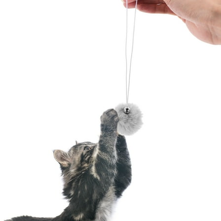 Baluue 4pcs Replacement Balls for Cat Toy Grey Plush Stimulates Curiosity for Indoor Play and Scratching Post Use