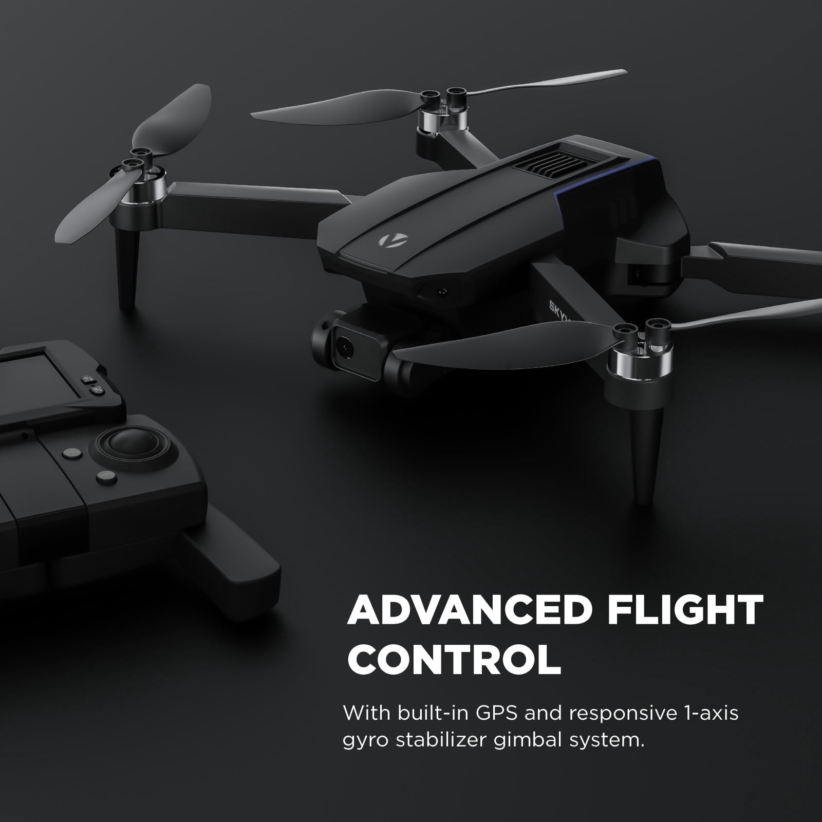 Open Box Vivitar SkyVision 4K Ultra HD GPS Foldable Video Drone, 4.3-Inch Display Controller, Brushless Motors, 1-Axis Gimbal, VR Headset, 17-Minute Flight Time