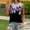 Purple, variant on Women's Tops Sleeveless Flower Print Fashion Round Neck Short Sleeves Casual T-Shirt Top