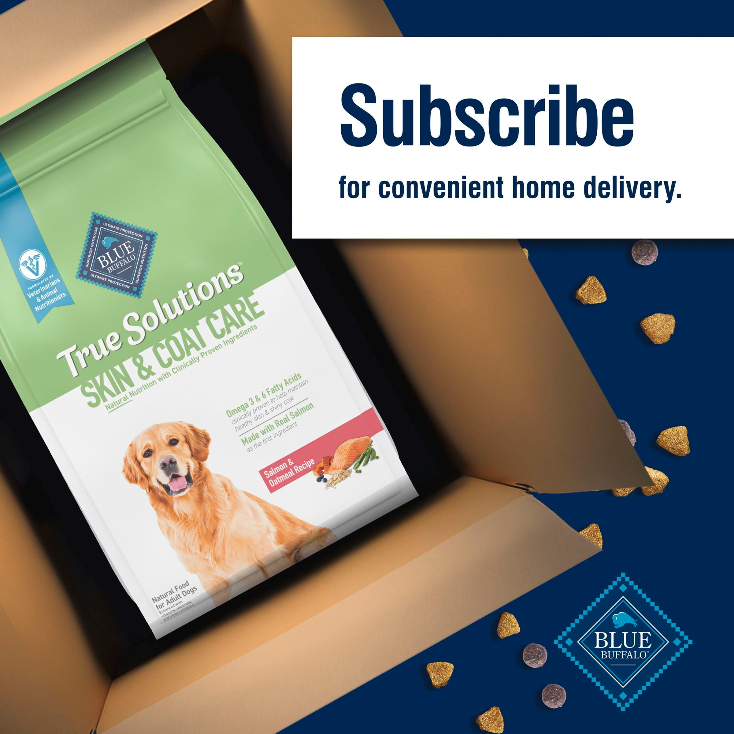 BLUE True Solutions Perfect Skin & Coat Adult Dog Dry Food, Salmon, 4-lb.